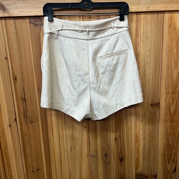 L'Academie High Waist Tan Women's Shorts - Picture 2 of 7